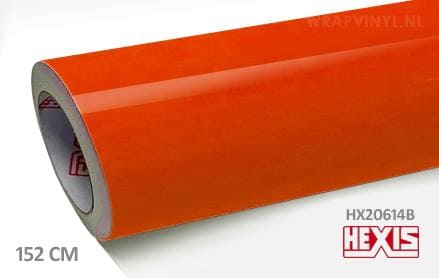 Hexis HX20614B Fluor Orange Gloss wrap vinyl