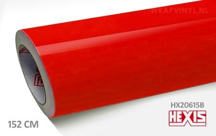 Hexis HX20615B Fluor Red Gloss wrap vinyl